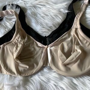 OLGA (2) FULL FIGURE UNDERWIRE MINIMIZER BRAS, SZ 42DD